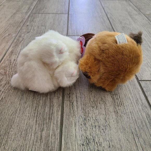 Vintage Puffkins Plush Lucky the Rabbit & Fetch the Dog 1997 Swibco with Tags - Picture 4 of 14